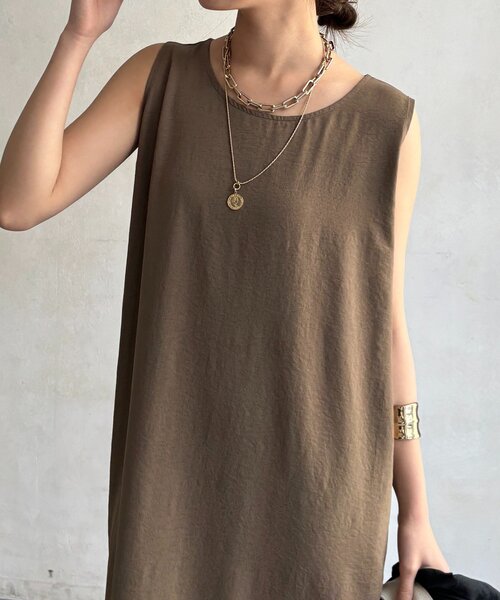 DouDou(ドゥドゥ)の「ハイツイストタンクロングワンピース(ワンピース・レディース・ブラック/モカ・FREE/TM)」の19枚目の写真