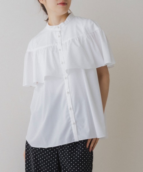 Sono(ソーノ)の「【SONO/ソーノ】【SONONAVY】テルテルレディブラウス(シャツ/ブラウス・レディース・ホワイト/ネイビー/ブラック・F)」の1枚目の写真
