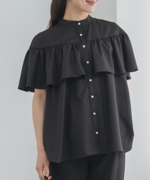 Sono(ソーノ)の「【SONO/ソーノ】【SONONAVY】テルテルレディブラウス(シャツ/ブラウス・レディース・ホワイト/ネイビー/ブラック・F)」の2枚目の写真