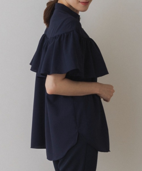 Sono(ソーノ)の「【SONO/ソーノ】【SONONAVY】テルテルレディブラウス(シャツ/ブラウス・レディース・ホワイト/ネイビー/ブラック・F)」の12枚目の写真