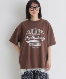 Right-on | HONEYSUCKLE ROSE(ハニーサックルローズ)アシッド加工ロゴプリントTシャツ(Tシャツ/カットソー)