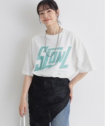 Right-on | HONEYSUCKLE ROSE(ハニーサックルローズ)アシッド加工ロゴプリントTシャツ(Tシャツ/カットソー)