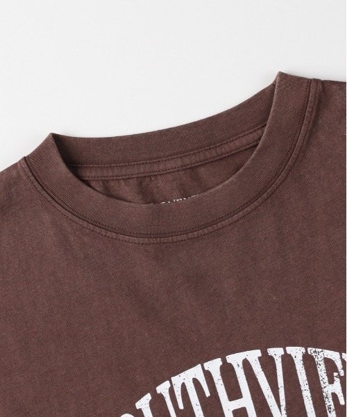 Right-on(ライトオン)の「HONEYSUCKLE ROSE(ハニーサックルローズ)アシッド加工ロゴプリントTシャツ(Tシャツ/カットソー・レディース・ネイビー/ブラウン/ダークグレー/キナリ・S/M/L)」の8枚目の写真