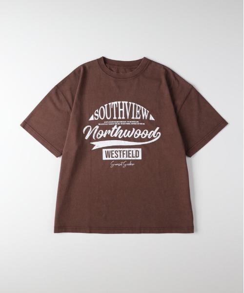 Right-on(ライトオン)の「HONEYSUCKLE ROSE(ハニーサックルローズ)アシッド加工ロゴプリントTシャツ(Tシャツ/カットソー・レディース・ネイビー/ブラウン/ダークグレー/キナリ・S/M/L)」の14枚目の写真