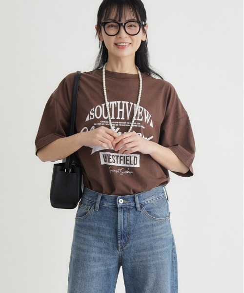 Right-on(ライトオン)の「HONEYSUCKLE ROSE(ハニーサックルローズ)アシッド加工ロゴプリントTシャツ(Tシャツ/カットソー・レディース・ネイビー/ブラウン/ダークグレー/キナリ・S/M/L)」の18枚目の写真