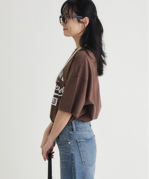 Right-on(ライトオン)の「HONEYSUCKLE ROSE(ハニーサックルローズ)アシッド加工ロゴプリントTシャツ(Tシャツ/カットソー・レディース・ネイビー/ブラウン/ダークグレー/キナリ・S/M/L)」の19枚目の写真
