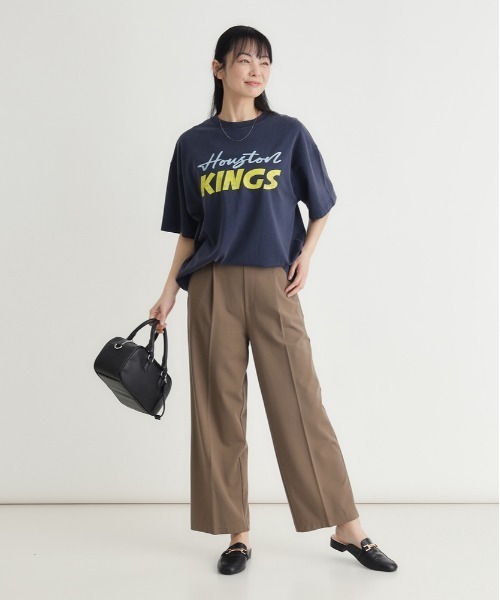 Right-on(ライトオン)の「HONEYSUCKLE ROSE(ハニーサックルローズ)アシッド加工ロゴプリントTシャツ(Tシャツ/カットソー・レディース・ネイビー/ブラウン/ダークグレー/キナリ・S/M/L)」の22枚目の写真