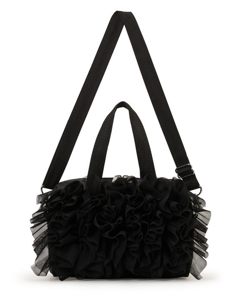 LeSportsac（レスポートサック）の「RUFFLE EVERYDAY SM SATCHEL ブラックレースラッフル（ショルダーバッグ・レディース・ブラック・FREE）」の7枚目の写真