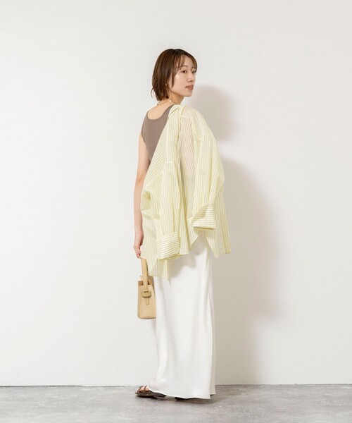 NOLLEY’S Sophi（ノーリーズソフィ）の「ウォッシャブルカップ付きリブタンクトップ（タンクトップ・レディース・ブラック/カーキ/オフホワイト・38）」の6枚目の写真