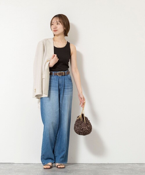 NOLLEY’S Sophi（ノーリーズソフィ）の「ウォッシャブルカップ付きリブタンクトップ（タンクトップ・レディース・ブラック/カーキ/オフホワイト・38）」の10枚目の写真