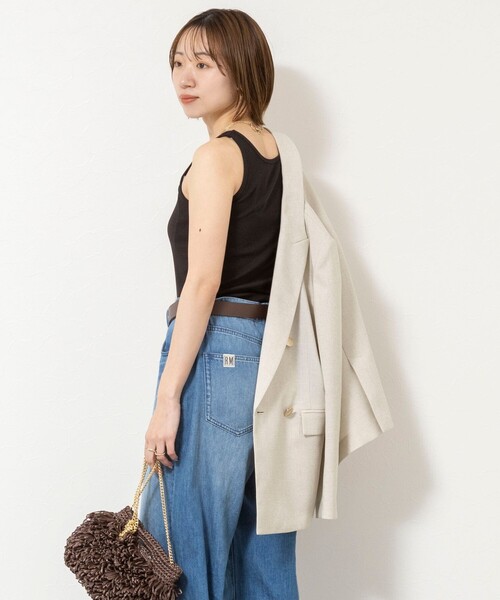 NOLLEY’S Sophi（ノーリーズソフィ）の「ウォッシャブルカップ付きリブタンクトップ（タンクトップ・レディース・ブラック/カーキ/オフホワイト・38）」の12枚目の写真