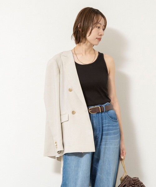 NOLLEY’S Sophi（ノーリーズソフィ）の「ウォッシャブルカップ付きリブタンクトップ（タンクトップ・レディース・ブラック/カーキ/オフホワイト・38）」の14枚目の写真