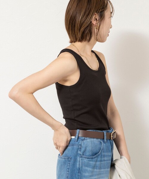 NOLLEY’S Sophi（ノーリーズソフィ）の「ウォッシャブルカップ付きリブタンクトップ（タンクトップ・レディース・ブラック/カーキ/オフホワイト・38）」の16枚目の写真