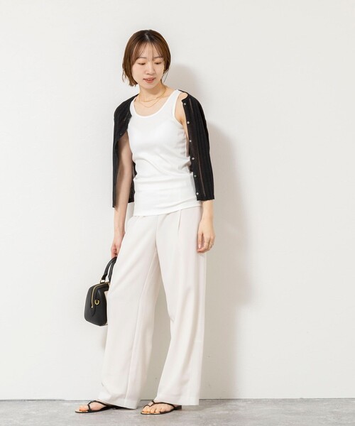 NOLLEY’S Sophi（ノーリーズソフィ）の「ウォッシャブルカップ付きリブタンクトップ（タンクトップ・レディース・ブラック/カーキ/オフホワイト・38）」の19枚目の写真