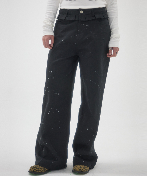 OOH-AHH(ウーアー)の「ペイントパンツ(黒)(その他パンツ・レディース・その他・SMALL/MEDIUM)」の1枚目の写真