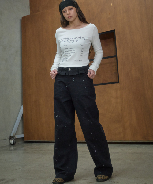 OOH-AHH(ウーアー)の「ペイントパンツ(黒)(その他パンツ・レディース・その他・SMALL/MEDIUM)」の2枚目の写真