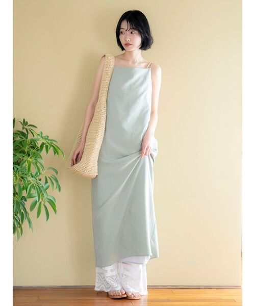 Ungrid（アングリッド）の「アイラインキャミワンピース（ワンピース・レディース・ブラック/アイボリー/グリーン・FREE）」の3枚目の写真