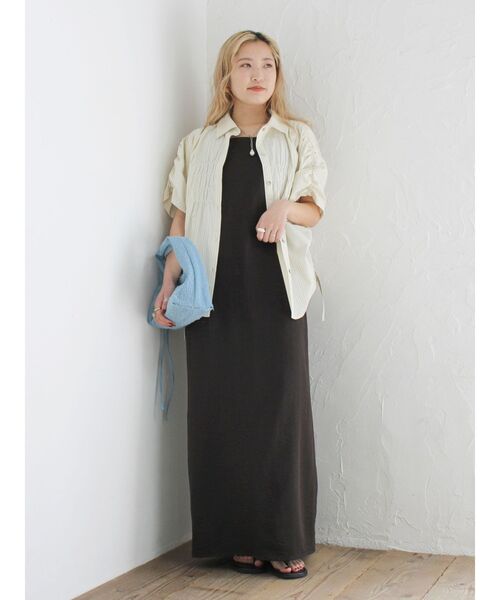 Ungrid（アングリッド）の「アイラインキャミワンピース（ワンピース・レディース・ブラック/アイボリー/グリーン・FREE）」の2枚目の写真