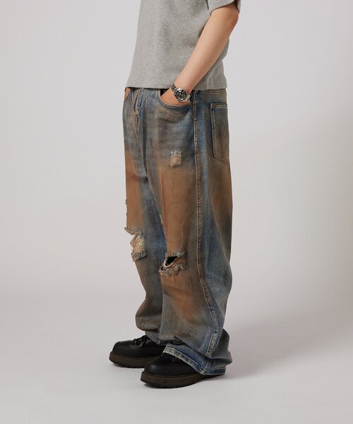 WHO'S WHO gallery(フーズフーギャラリー)の「【BLESS YOU】 ダメージボロデニム(デニムパンツ・メンズ・サックスブルー・LARGE/MEDIUM/SMALL/X-SMALL)」の13枚目の写真