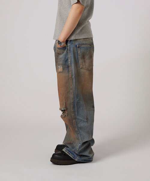 WHO'S WHO gallery(フーズフーギャラリー)の「【BLESS YOU】 ダメージボロデニム(デニムパンツ・メンズ・サックスブルー・LARGE/MEDIUM/SMALL/X-SMALL)」の14枚目の写真