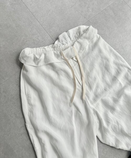 DouDou(ドゥドゥ)の「ウエストギャザーリネン混パンツ(その他パンツ・レディース・ダークグリーン/オフホワイト/ネイビー・38/36)」の14枚目の写真