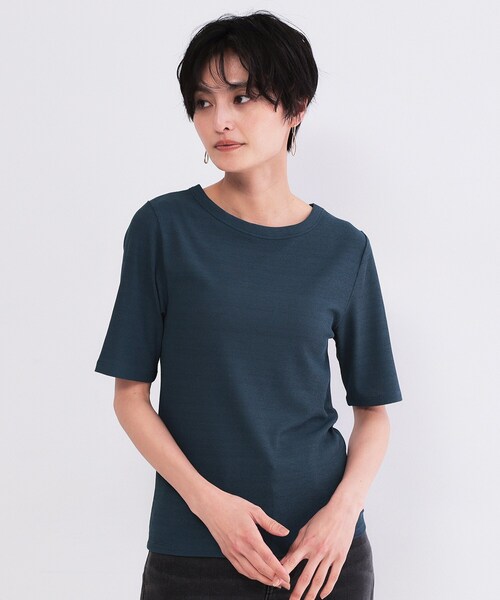 OPAQUE.CLIP(オペークドットクリップ)の「シアーメランジリブカットソー【洗濯機OK】(Tシャツ/カットソー・レディース・ブルー系その他/ホワイト/ブラック・00)」の18枚目の写真