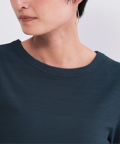 OPAQUE.CLIP(オペークドットクリップ)の「シアーメランジリブカットソー【洗濯機OK】(Tシャツ/カットソー・レディース・ブルー系その他/ホワイト/ブラック・00)」の15枚目の写真