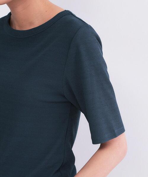 OPAQUE.CLIP(オペークドットクリップ)の「シアーメランジリブカットソー【洗濯機OK】(Tシャツ/カットソー・レディース・ブルー系その他/ホワイト/ブラック・00)」の14枚目の写真