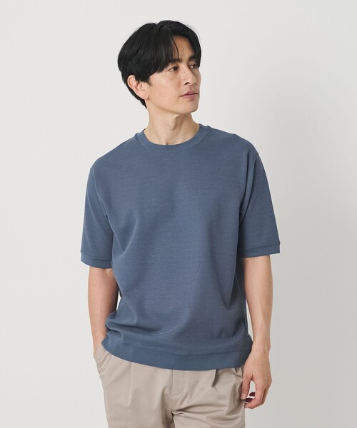 BEAUTY&YOUTH UNITED ARROWS(ビューティーアンドユースユナイテッドアローズ)の「ライト ダブルフェイス ジオメ クルーネック Tシャツ 抗菌防臭(Tシャツ/カットソー・メンズ・ホワイト/ロイヤルブルー/ダークグレー・M/S/L/XL)」の3枚目の写真
