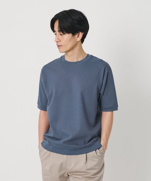 BEAUTY&YOUTH UNITED ARROWS(ビューティーアンドユースユナイテッドアローズ)の「ライト ダブルフェイス ジオメ クルーネック Tシャツ 抗菌防臭(Tシャツ/カットソー・メンズ・ホワイト/ロイヤルブルー/ダークグレー・M/S/L/XL)」の4枚目の写真