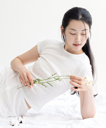 CYCLEAN（サイクリン）の「100%コットンポイント半袖Tシャツ（ホワイト/ハート）（Tシャツ/カットソー）」