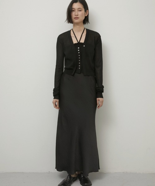 LA PEAU DE GEM(ラポドゥジェム)の「【LA PEAU DE GEM】buri 2p knit cardigan/ブリ2Pニットカーディガン(カーディガン/ボレロ・レディース・グレー/ブラック・FREE)」の7枚目の写真