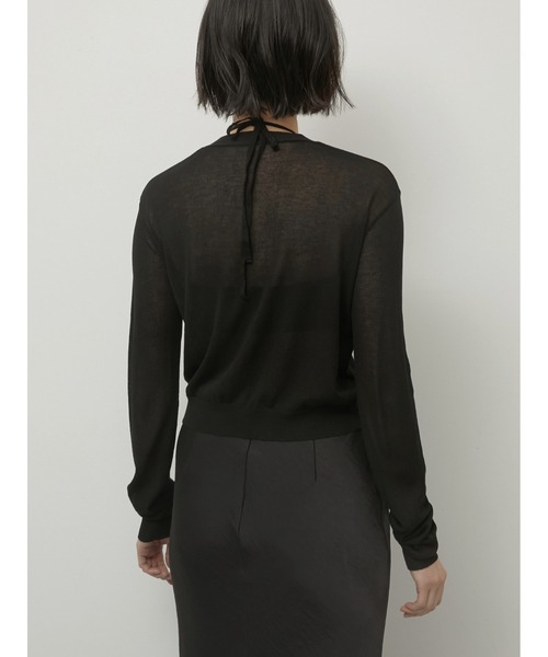 LA PEAU DE GEM(ラポドゥジェム)の「【LA PEAU DE GEM】buri 2p knit cardigan/ブリ2Pニットカーディガン(カーディガン/ボレロ・レディース・グレー/ブラック・FREE)」の5枚目の写真