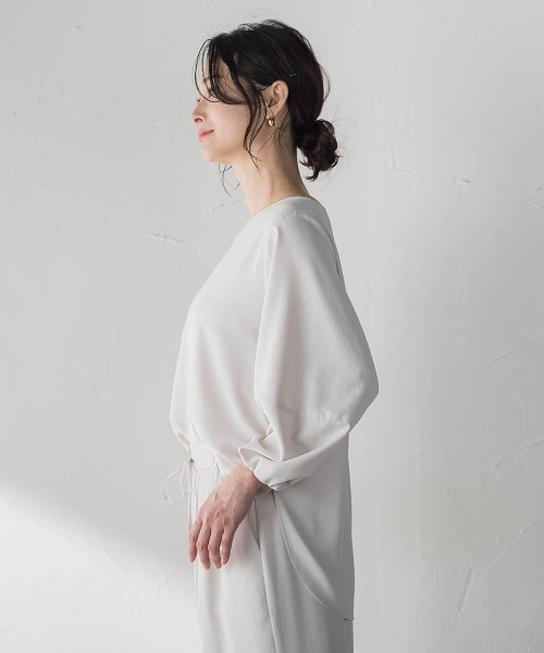 LAUTREAMONT(ロートレアモン)の「【涼・美・楽】デザインスリーブブラウス(シャツ/ブラウス・レディース・ベージュ/ブラック・9号)」の7枚目の写真