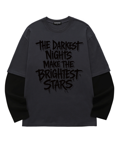 VANNWORKS(バンワークス)の「レイヤード DARKEST NIGHT ロングスリーブ (VVLL0223) チャコール(Tシャツ/カットソー・レディース・その他・SMALL/MEDIUM/LARGE/X-LARGE)」の1枚目の写真