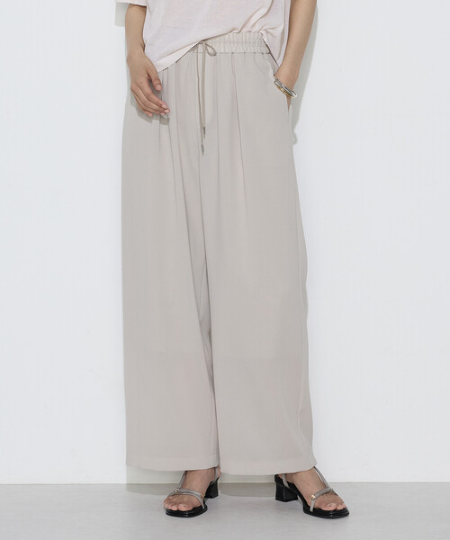 COMME CA(コムサ)の「トリポリカラミ ワイドパンツ(その他パンツ・レディース・ブラック/ベージュ・11号/7号/9号)」の2枚目の写真