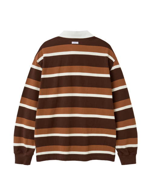 YALE(イェール)の「ストライプラグビーピケ長袖Tシャツ_ブラウン(Tシャツ/カットソー・レディース・その他・SMALL/MEDIUM/LARGE/X-LARGE)」の2枚目の写真