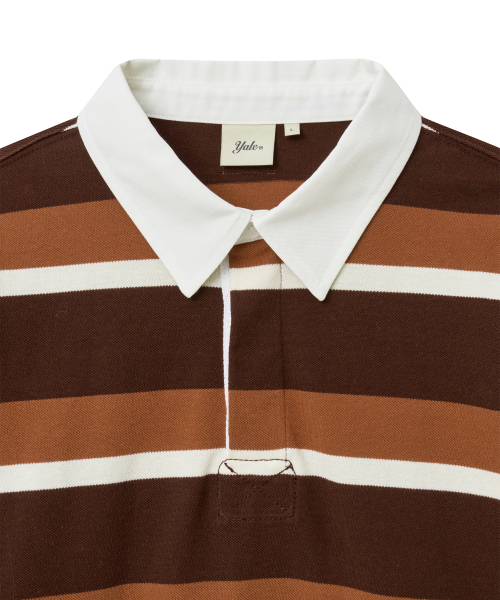 YALE(イェール)の「ストライプラグビーピケ長袖Tシャツ_ブラウン(Tシャツ/カットソー・レディース・その他・SMALL/MEDIUM/LARGE/X-LARGE)」の3枚目の写真