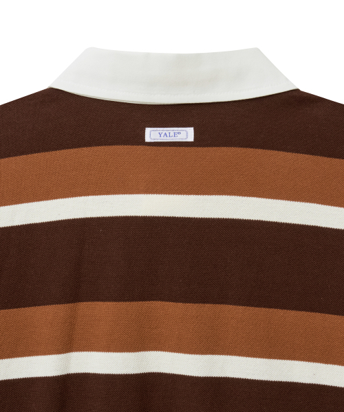 YALE(イェール)の「ストライプラグビーピケ長袖Tシャツ_ブラウン(Tシャツ/カットソー・レディース・その他・SMALL/MEDIUM/LARGE/X-LARGE)」の4枚目の写真