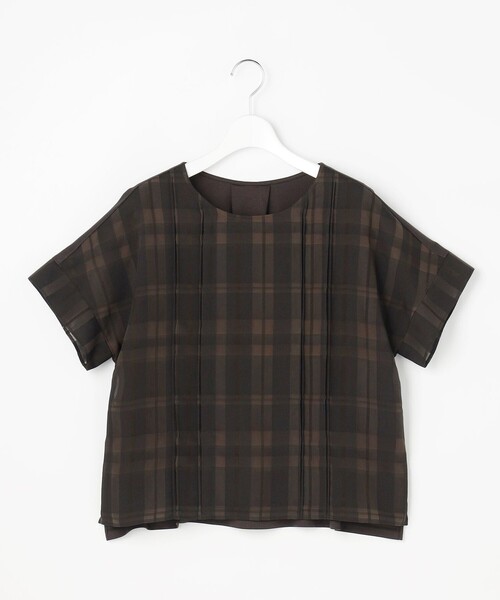 J.PRESS Ladies(J.プレス レディス)の「【一枚で着映え】シャドーチェック カットソー(Tシャツ/カットソー・レディース・ホワイト系/ネイビー系/ダークブラウン系3・SMALL)」の8枚目の写真