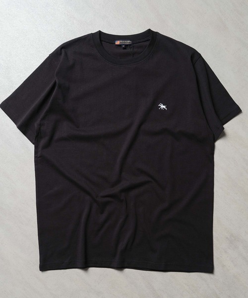 POLOCHAMPS（ポロチャンプス）の「POLOCHAMPS 胸刺繍Tシャツ（Tシャツ/カットソー・メンズ・オフホワイト/杢グレー/ブラック/ダークグリーン系/ベージュ/オレンジ/ネイビー/チャコール・M/L/XL）」の2枚目の写真