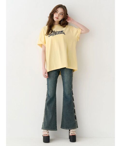 EVRIS(エヴリス)の「【完売カラー再生産!】サイドビジューフレアデニムパンツ(デニムパンツ・レディース・ブルー/インディゴブルー/ブラック・X-SMALL/MEDIUM/SMALL)」の11枚目の写真