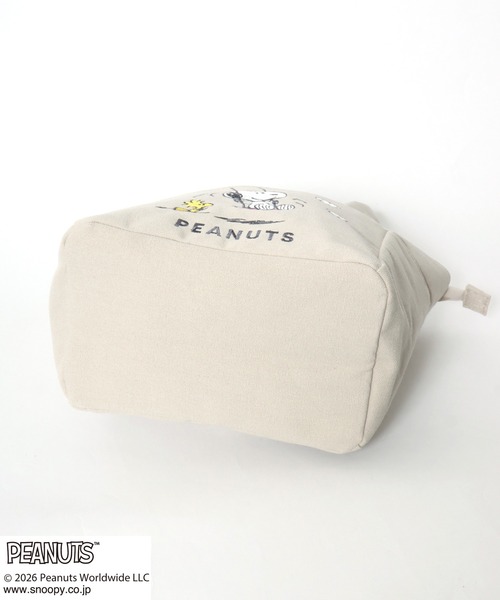 PEANUTS(ピーナッツ)の「PEANUTS SNOOPY(ピーナッツ スヌーピー)刺繍 ミニトートバッグ/レディース キャンバストート ランチバッグ ハンドバッグ キャラクター(トートバッグ・レディース・ブラック/ベージュ/グレー・FREE)」の14枚目の写真
