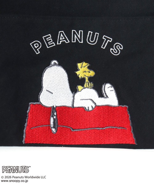 PEANUTS(ピーナッツ)の「PEANUTS SNOOPY(ピーナッツ スヌーピー)刺繍 ミニトートバッグ/レディース キャンバストート ランチバッグ ハンドバッグ キャラクター(トートバッグ・レディース・ブラック/ベージュ/グレー・FREE)」の4枚目の写真