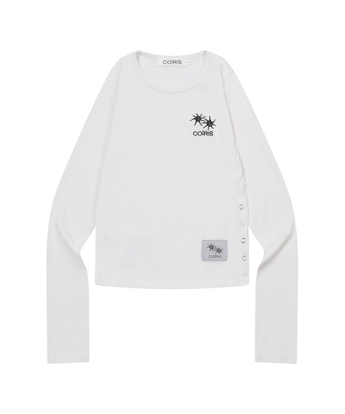 COIRIS(コイリス)の「ソルエンサイドボタンロングスリーブTシャツ(3カラー)(Tシャツ/カットソー・レディース・ホワイト/チャコールグレー/ライトグレー・FREE)」の2枚目の写真