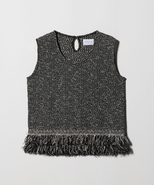 UNITED ARROWS（ユナイテッドアローズ）の「ミックス フリンジ ノースリーブ ニット（ベスト・レディース・ブラック・FREE）」の10枚目の写真