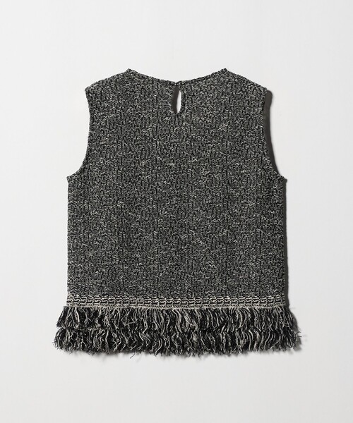 UNITED ARROWS（ユナイテッドアローズ）の「ミックス フリンジ ノースリーブ ニット（ベスト・レディース・ブラック・FREE）」の9枚目の写真