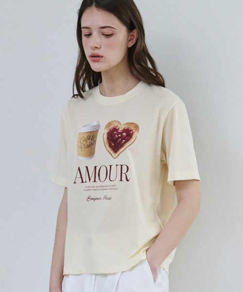 MALOUPE(マロップ)の「5218 アモールグラフィックTシャツ(イエロー)(Tシャツ/カットソー・レディース・イエロー・FREE)」の5枚目の写真