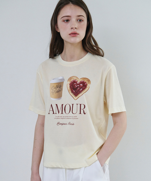 MALOUPE(マロップ)の「5218 アモールグラフィックTシャツ(イエロー)(Tシャツ/カットソー・レディース・イエロー・FREE)」の6枚目の写真