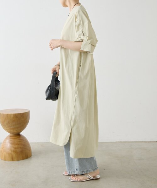 ear PAPILLONNER(イアパピヨネ)の「ハートネック袖タックワンピース【SUM1 STYLE】(ワンピース・レディース・ライトベージュ/ブラック・FREE)」の11枚目の写真